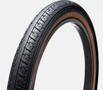 GT LP-5 20'' x 1.75'' BMX Bike Bicycle Skinwall Tire, BLACK with TAN SKINWALL