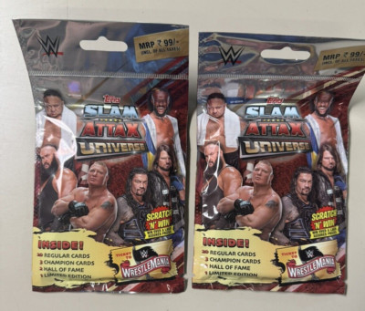 (×2) 2019 Topps Slam Attax WWE Sealed 26 Card Multipacks Limited Edition & Foils