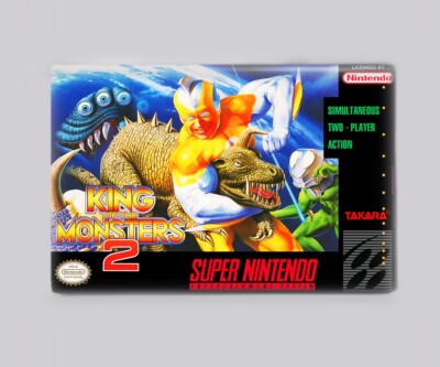 KING OF THE MONSTERS 2 - 2'' x 3'' FRIDGE MAGNET (super nintendo game snes retro