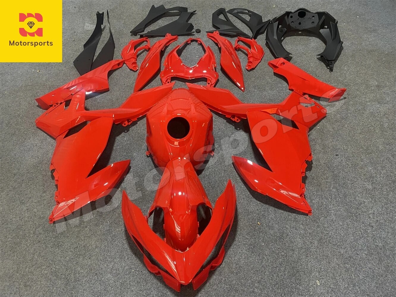 Bright Red Fairing Kit for 2018-2024 Kawasaki Ninja 400