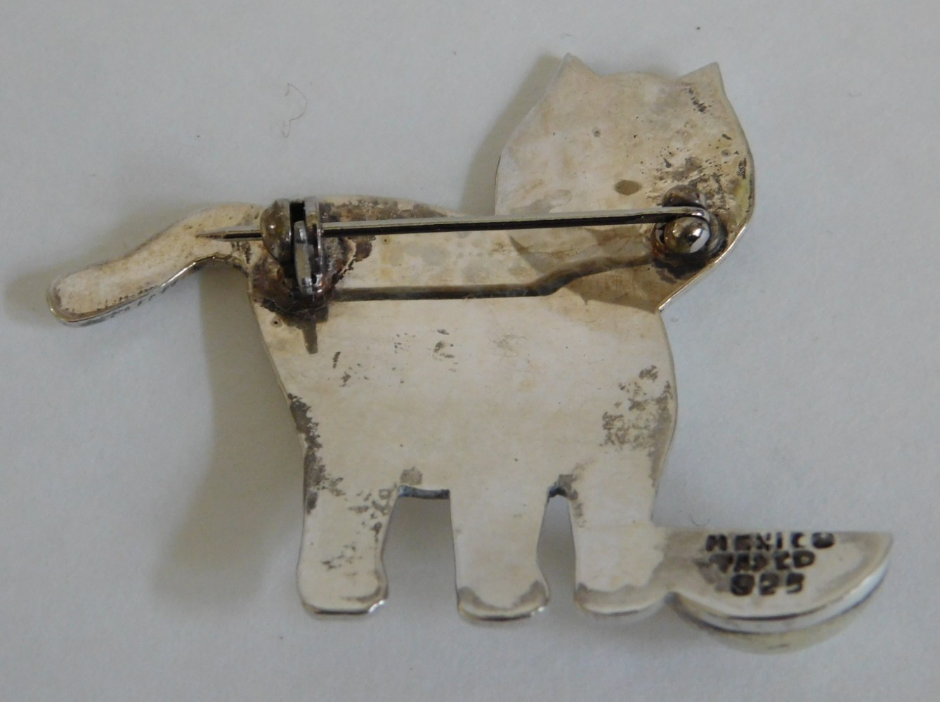 925 Sterling Silver - TAXCO MEXICO Sad Little Kitty Cat 14g - 1.75