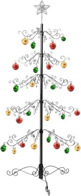 Wrought Iron Christmas Tree Metal Ornament Display Stand 2-7ft