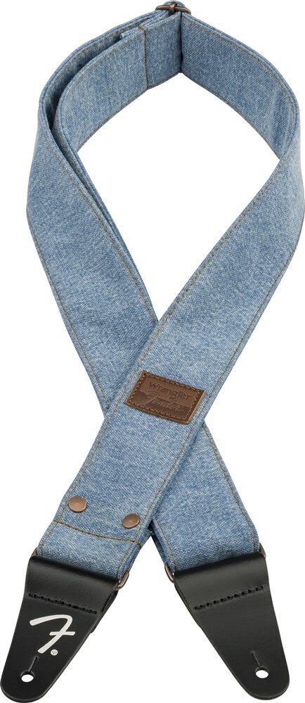 NEW Fender X Wrangle Denim Guitar Strap, LIGHT INDIGO - #099