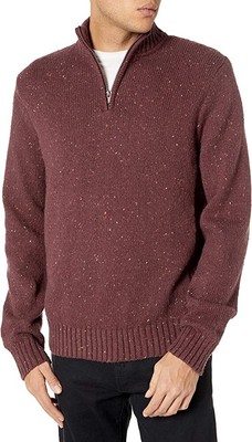 

Lucky Brand Donegal Свитер с воротником-стойкой на молнии до половины, Хизер бордовый, Heather burgundy