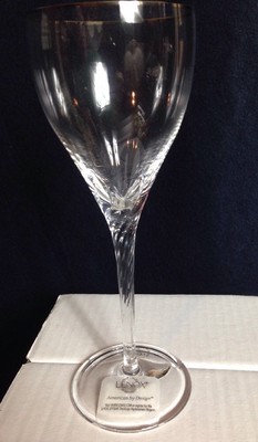 Lenox ENCORE PLATINUM 6oz Wine Full Lead Crystal Goblet New