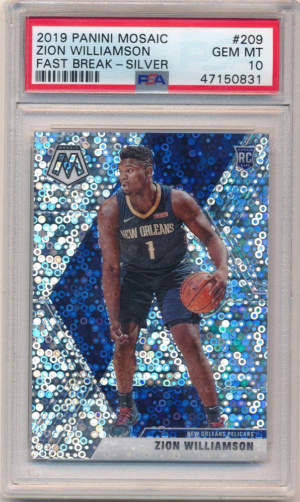 その他 2019 Mosaic Zion Williamson RC PSA10 2019 Mosaic #269 /99 Zion Williamson PSA 10 Blue Mosaic