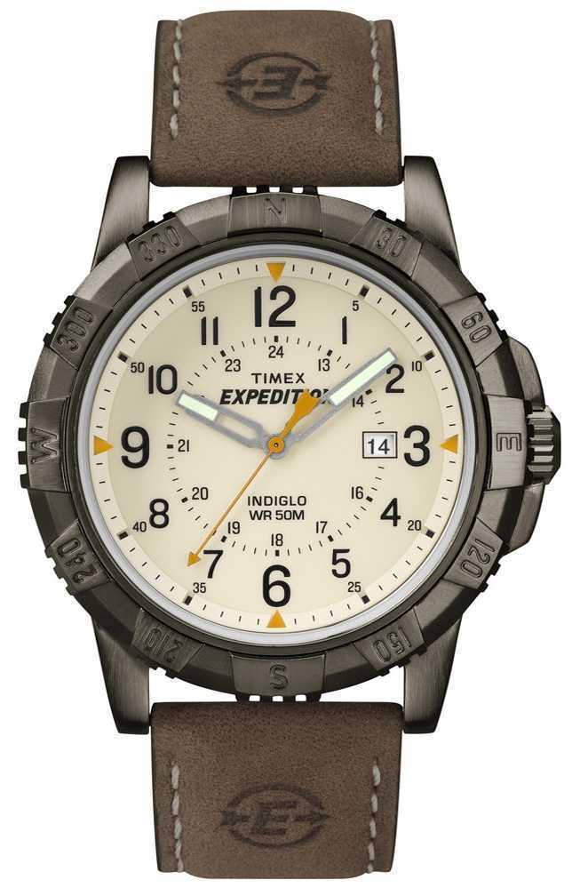 Timex T49990, мужские экспедиционные коричневые кожаные часы, индиго, дата