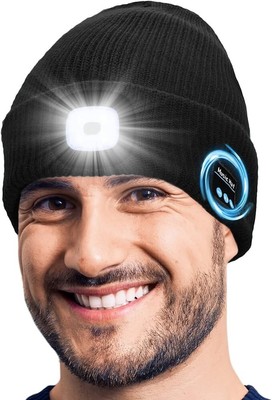 Bluetooth LED Lighted & Music Beanie Cap for Winter Camping best Christmas Gift