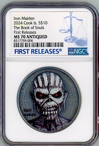 2024 クック諸島 アイアン メイデン キラーズ 銀貨 NGC PF70 UC 2024 Cook Islands Iron Maiden The Book of Souls 2 oz Silver