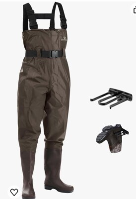 Fishingsir 2-Ply Nylon PVC Waterproof Fishing Chest Waders w/Boots 10/43 NWT