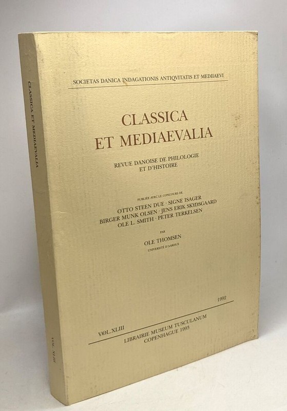 Classica Et Mediaevalia - Revue Danoise De Philologie Et D'Histoire - Vol