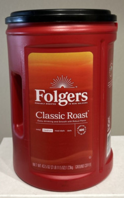 43.5 oz Empty RED Folgers Plastic Coffee Container Kitchen Multipurpose Storage