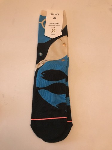 Stance Women Zodiac Collection Socks Sz Medium 8-10.5 Black Blue Crew Pisces NWT