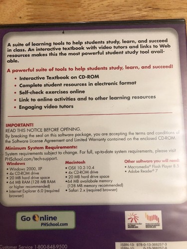 Student Express GEOMETRY (CD Software) Prentice Hall Interactive Textbook + W.S.