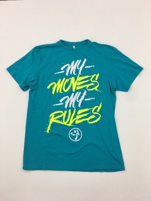Green Z2T00265 Zumba Men/'s My Moves My Rules Tee