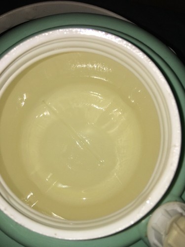 vintage picnic jug, Unknown Brand, Two-tone Green, Clean Inside.