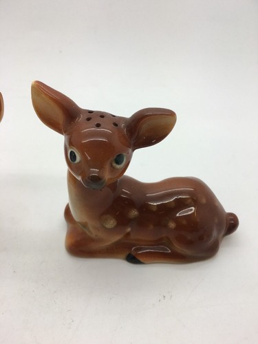 Salt and pepper shakers vintage set FAWN DEER  Japan 3
