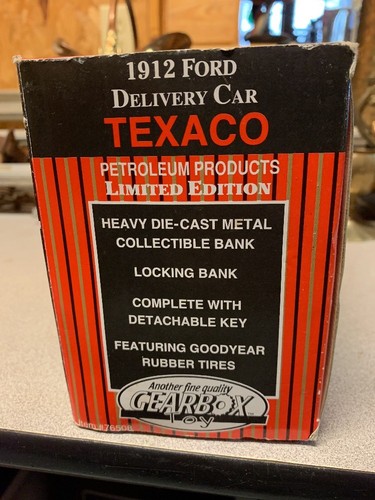 Gearbox Texaco 1912 Ford Delivery Truck Die Cast Coin Bank 1/24 Scale (1999)