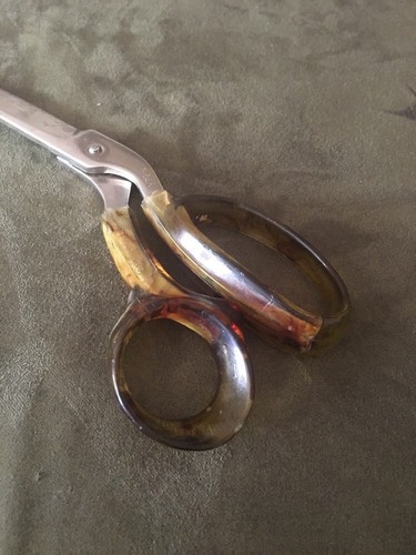 Sewing Scissors  Faux Tortoise Shell 9” #3728 Vintage