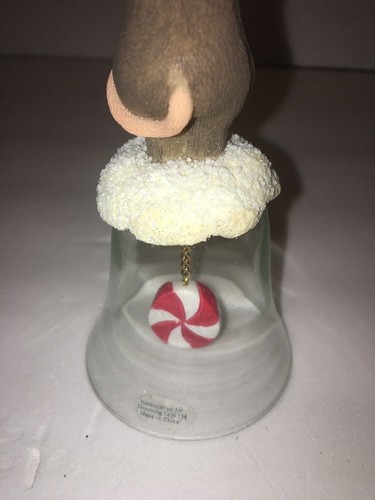 Fitz & Floyd Charming Tails CANDY CANE BELL Mouse Peppermint