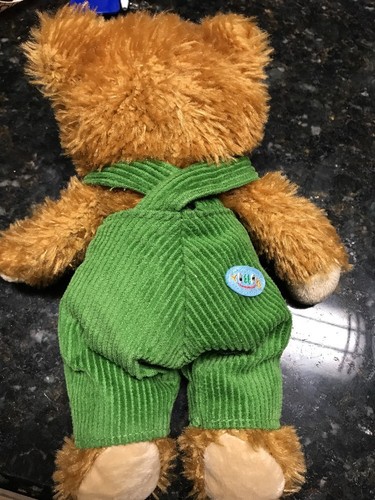 YOTTOY CORDUROY TEDDY  BEAR GREEN OVERALLS  LOVEY PLUSH 10