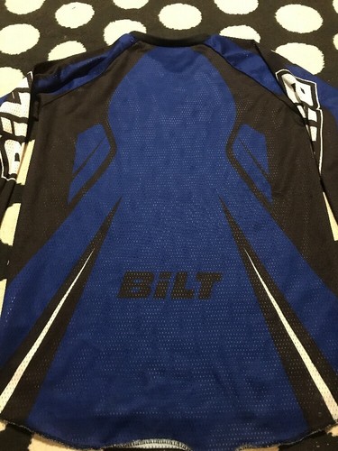 BiLT Racing Blue Black Long Sleeve Shirt Youth Large Racing Motorcross Atv