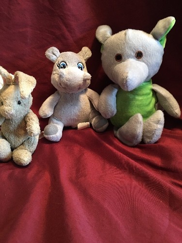 Lot Of 5 Little Stuffed Childs Play Kids Toy Animals Bear Bunny Hippo Elephant