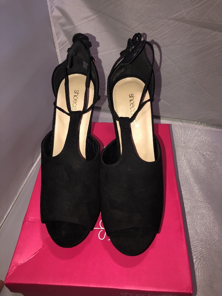 Womens Shoedazzle Makayla Black Dress Sandals Size 10