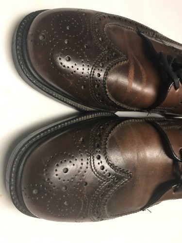 VINTAGE Rand Mens Shoes Size 8 Brown Wing Tip Oxfords Lace up dress shoes