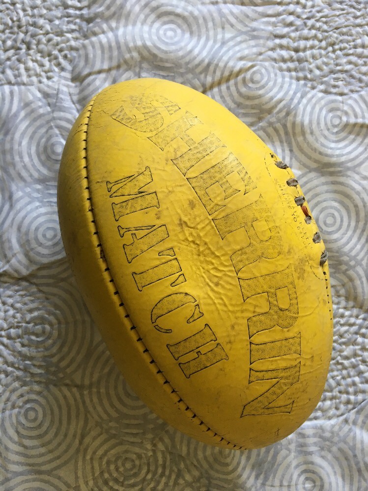 Vintage TW Sherrin Match Rugby Game Ball AFL Football Yellow Leather Australia