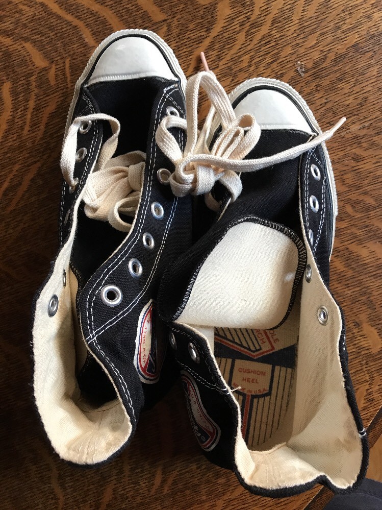 Sears Jeepers converse black label Vintage Basketball Antique Shoes High top NIB