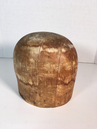 Vintage Wooden Hat Block- Head  Style Form Display Mold - #22