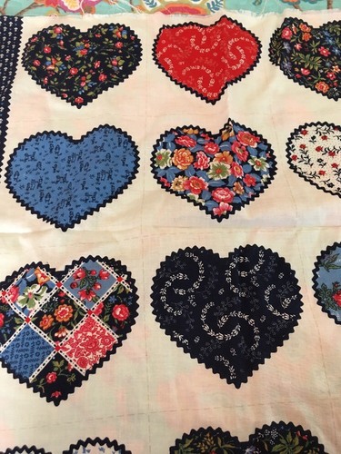 Vintage Fabric Pane Hearts