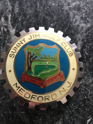 Rare Vtg 60s Sunny Jim Golf Country Club Medford NJ Grille Badge Emblem Enamel