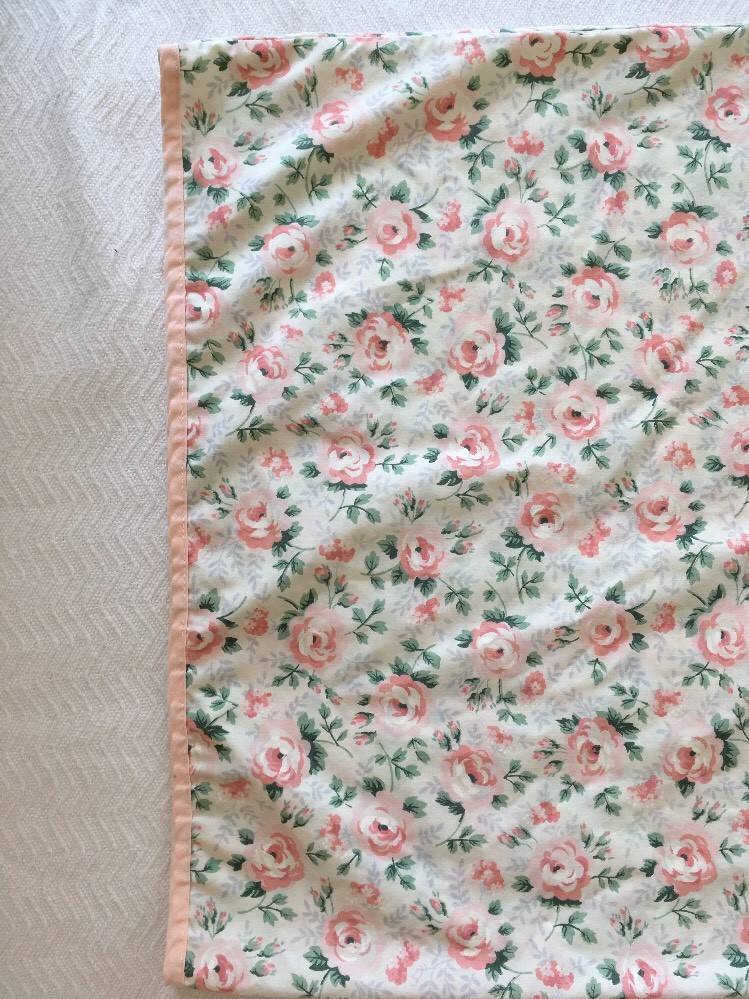 Vintage Pillowcase Danville Coral Peach Roses Dan River percale