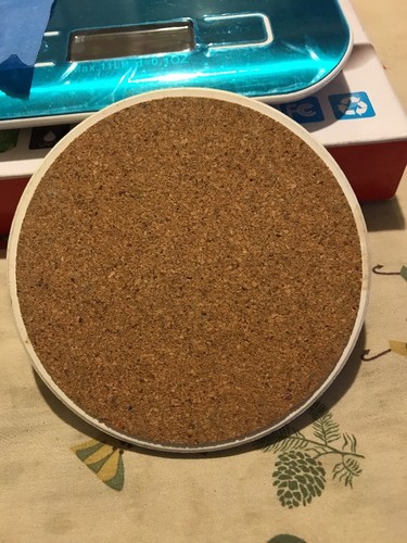 Lot of 4 Rooster Coasters Porcelain with cork bottoms /includes wooden stand