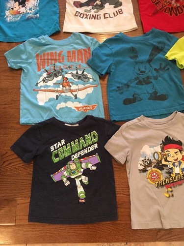 10 Piece Boys Top Short-sleeve Lot Size 3T Toy Story Mickey Mouse Planes EUC