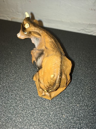 VINTAGE 1950'S NATIVITY COW FROM ITALY HAND PAINTED 3 INCHES LONG VERY NICE!!