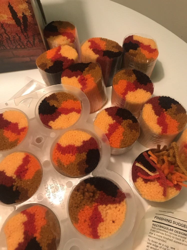 Vintage Mid Century Latch Hook Kit WonderArt Twilight Design No. 4768