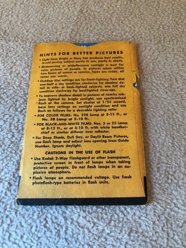 Vintage Eastman Kodaguide Snapshot Dial Calculator Guide