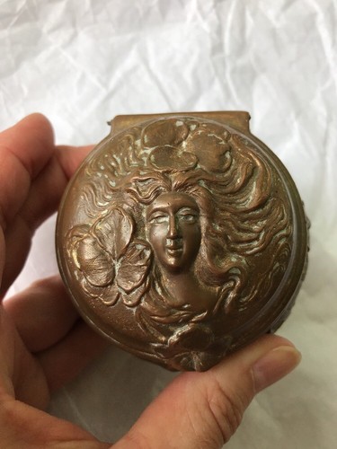 Antique Art Nouveau B&W #138 Jewelry Dresser Casket Ca. 1910 Lady Face