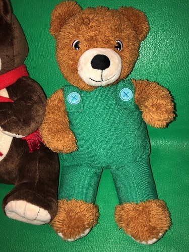 2 Khol’s Cares Bear You Can Do It Sam Red Scarf & Corduroy Green Overalls Plush