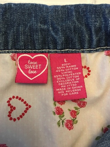 Love Sweet Love Girl's Jean Jacket Size Large  Denim Embellished Buttons  G102