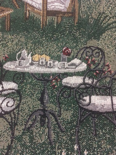 Tapestry Upholstery Fabric Tea Party, Bistro Setting , 54” By The Yard