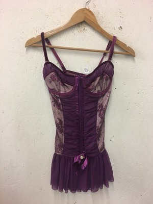 Size 8 Bnwt Purple Sleeveless Basque By Ann Summers