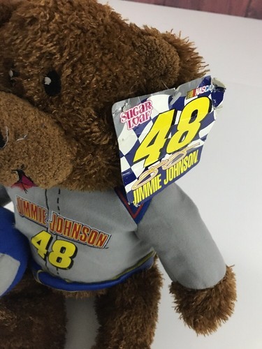 Plush JIMMIE JOHNSON Bear Nascar #48 with Helmet Sugar Loaf