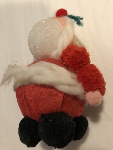 Lot of VINTAGE Cotton Batting Santa Claus Head FELT Ornaments FLANNEL NIGHT CAP