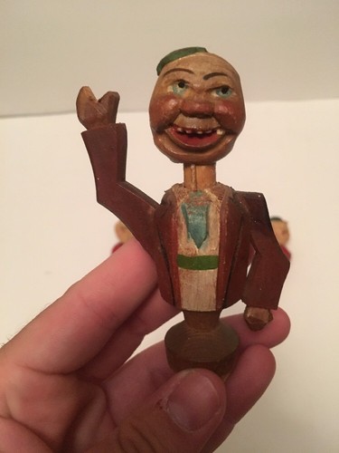 Hand carved wooden  wine bottle stoppers, Corkscrew, & Bottle Opener Vintage