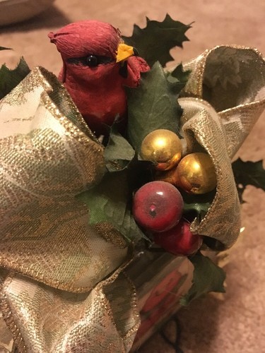 Holiday Cardinal Christmas Glass Block Lamp Gift Festive Cute Homemade