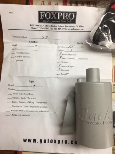 Foxpro Foxjack 5 Electronic Predator Coyote Decoy